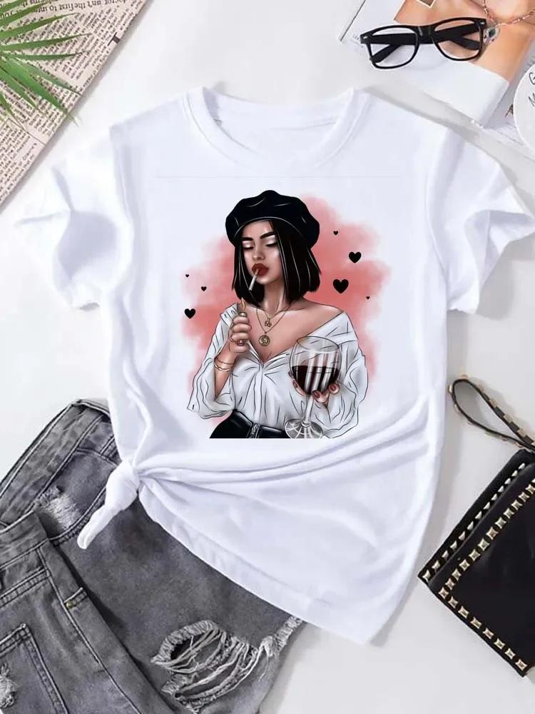 Women T-Shirt Harajuku Streetwear Short Sleeves Female Clothes Tops Tees Printed Female Tshirt Women Fashion Graphic