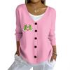 Women's Fashion Casual Knit Sweater Button-Up Christmas Print Cardigan Jacket