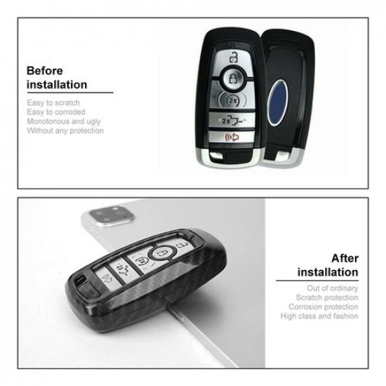 For Ford Bronco/Bronco Sport 21+ Key Fob Cover Case Shell Protector Carbon Fiber