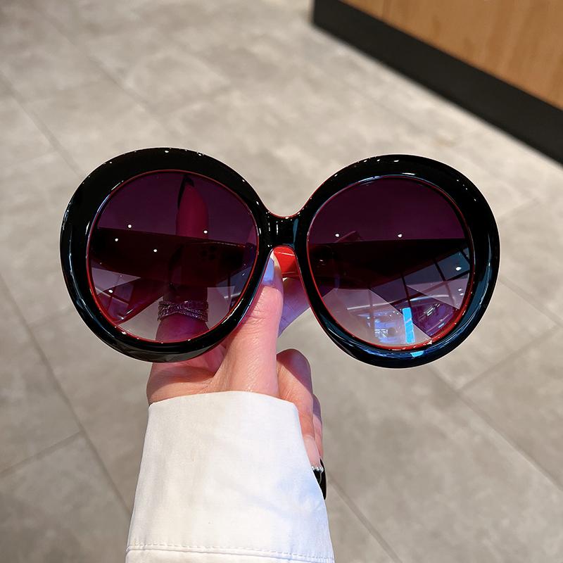 Oversized Round Sunglasses Women Trendy Vintage Gradient Goggle Sun Glasses Fashion Luxury Brand Design Shades Eyewear