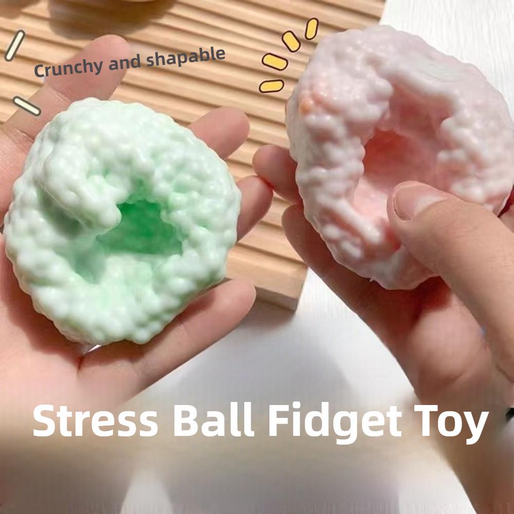 Crunchy Squishy Stress Ball Dual Texture Sensory Toy for Anxiety Relief - Fidget Hand Exercise Relax ADHD Focus Adult Kids Gift
