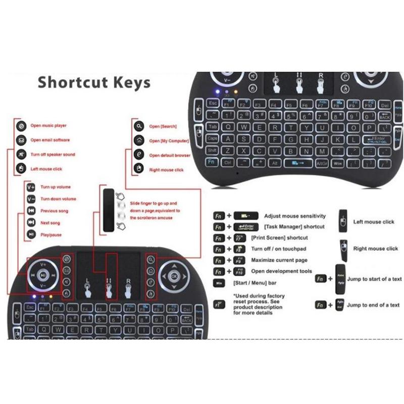 2.4G Air Mouse With Touchpad Keyboard I8 Arabic French Mini Wireless Keyboard For Pc