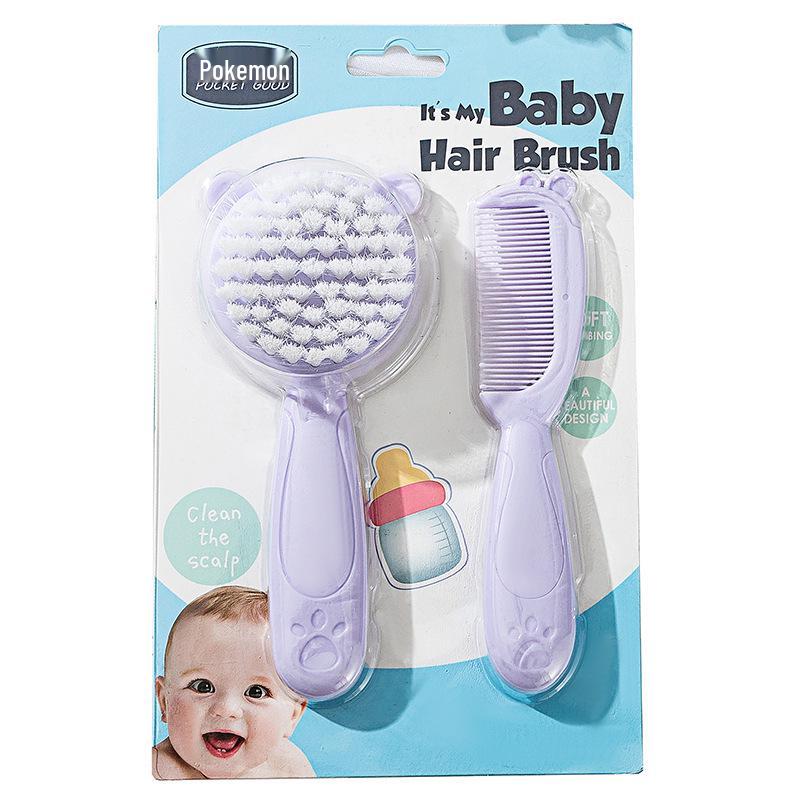 Nylon Soft Bristle Baby Cradle Cap Comb and Brush Set for Boys and Girls