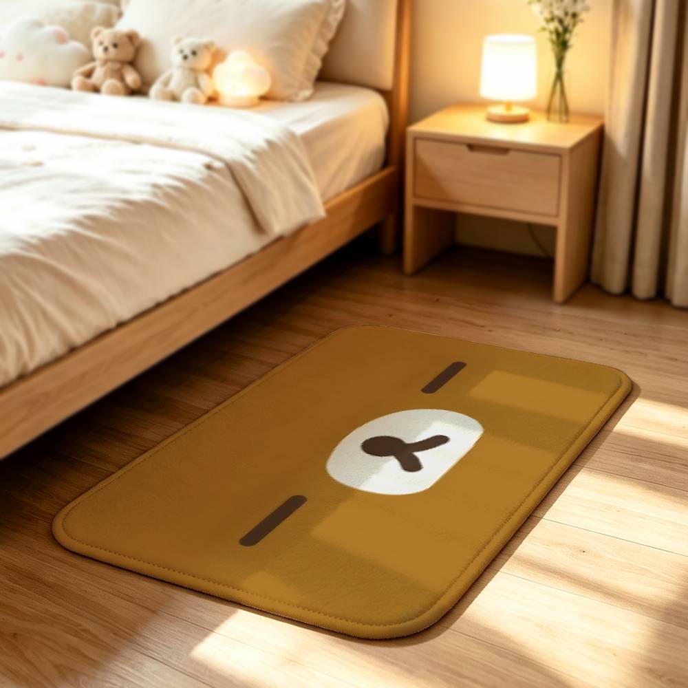 So Lovely R-Rilakkuma-S bear Anti‑Slip Floor Mat Short Plush Rug mat Soft Comfortable Machine Washable Home Decor