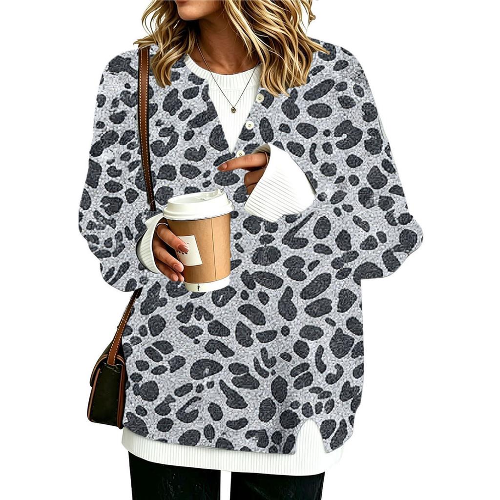 Women's Two-Piece Long Sleeve Round Neck Pullover Top for Casual Everyday Wear