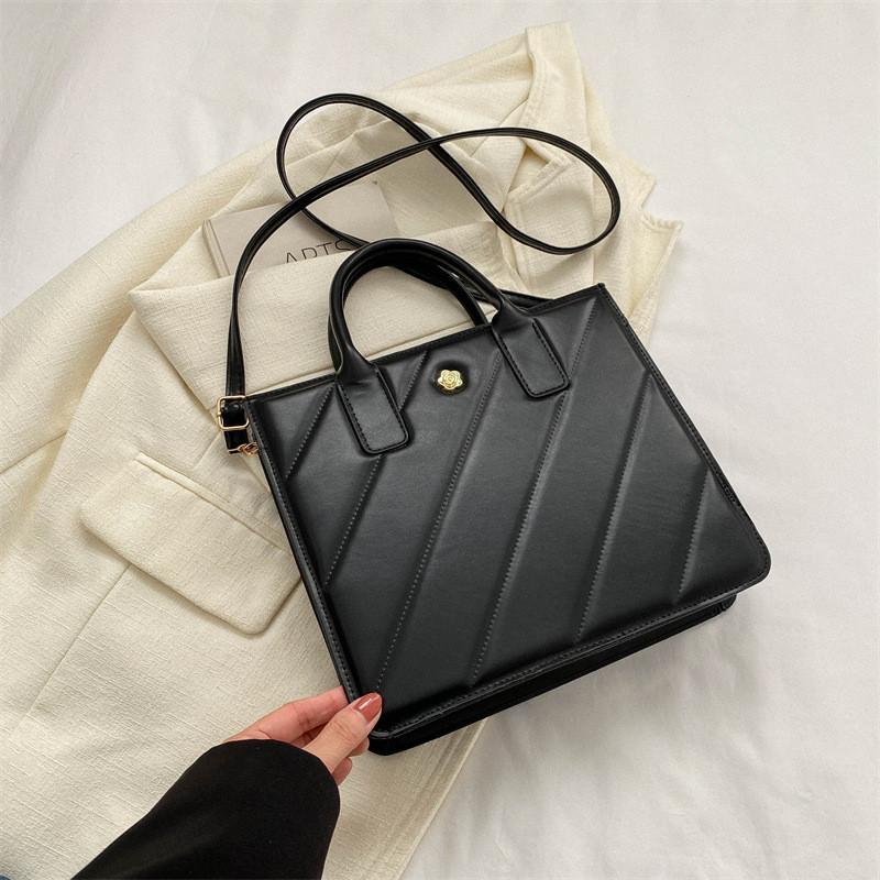 Fashionable Casual Commuter Women s Crossbody Bag Stylish Large Capacity Pu Shoulder Bag чёрный