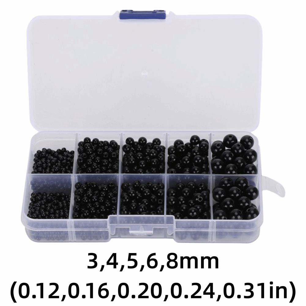 1380pcs All Black Doll Eyes 3-8mm Animal Doll Toy Doll Accessories Plastic Eyes  Doll Making