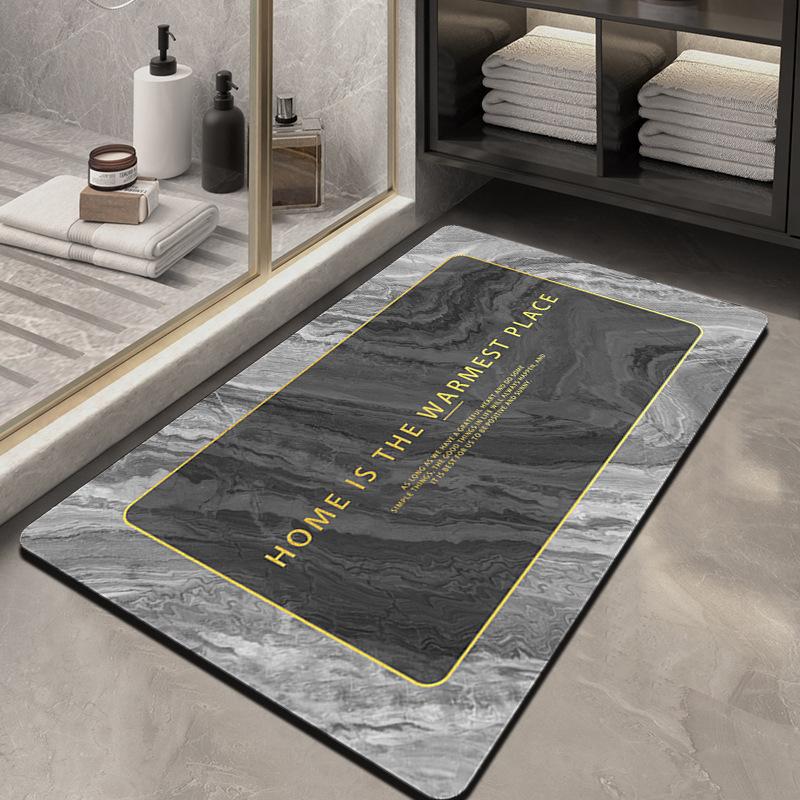 Modern Simple Marble Bathroom Toilet Water Absorption Quick-drying Pad Rubber Non-slip Home Entrance Door Mat