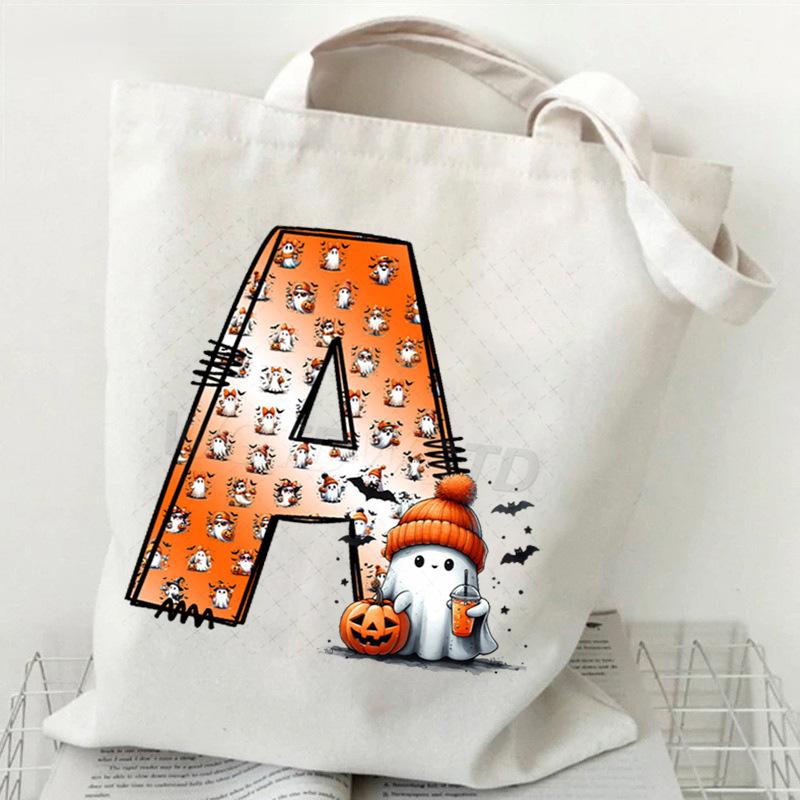 New Halloween 26 Letter Print Fashion Shoulder Bag Multi-function Portable Handbag Casual Versatile