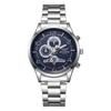 Men'S Watch Multi-Function Luminous Waterproof Quartz Watch Business Steel Belt Watch
