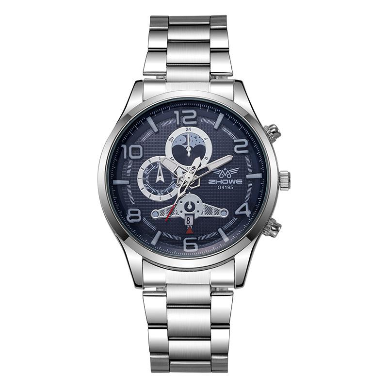 Men S Watch Multi-Function Luminous Waterproof Quartz Watch Business Steel Belt Watch
