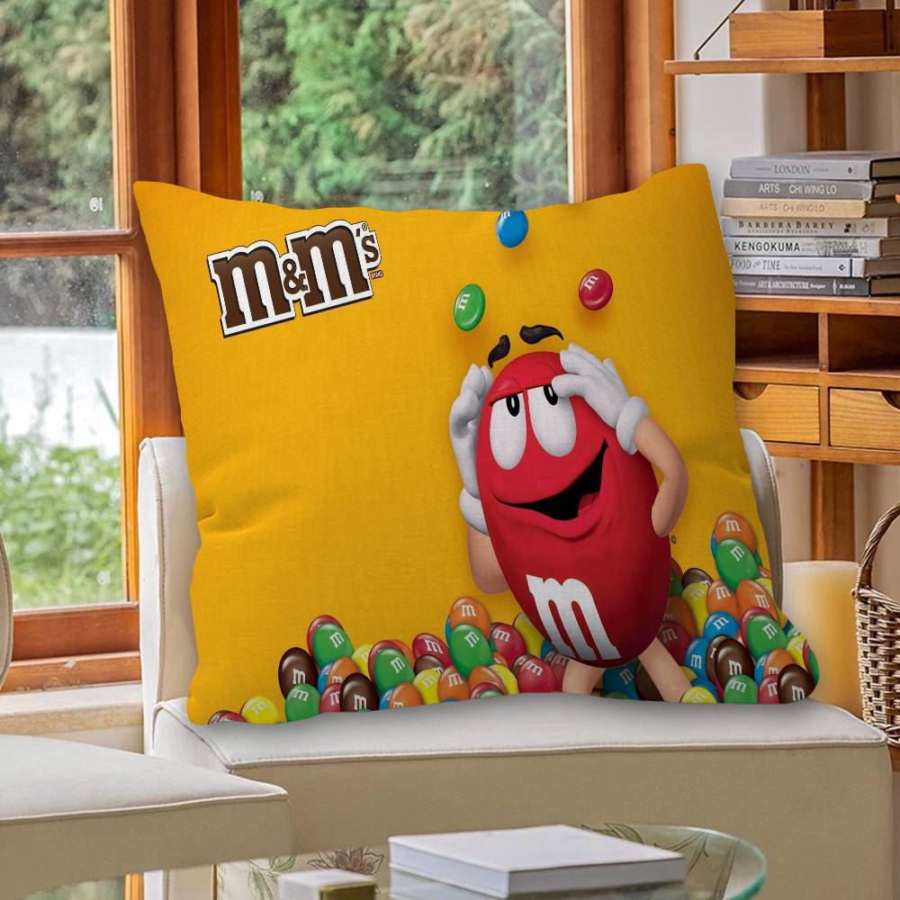 Cartoon M-Ms C-Chocolate Pillow Anime Pillow Sofa Bed Head Pillow Cover Cushion Cover 45X45 Cm Fashion