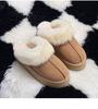 Wool slippers women's outer wear 2025 new winter fur integrated thick-bottomed bag head fluffy slippers plush snow boots
