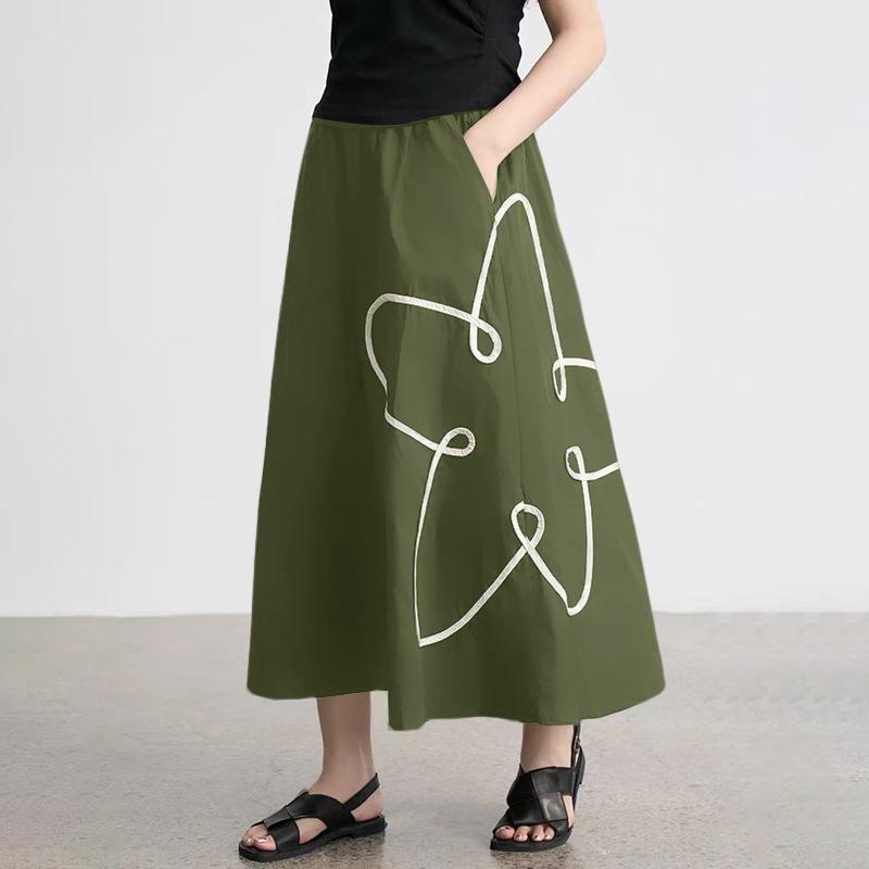 

ZANZEA Женские винтажные юбки А-силуэта свободного кроя с эластичной талией и цветочным принтом M зелёный