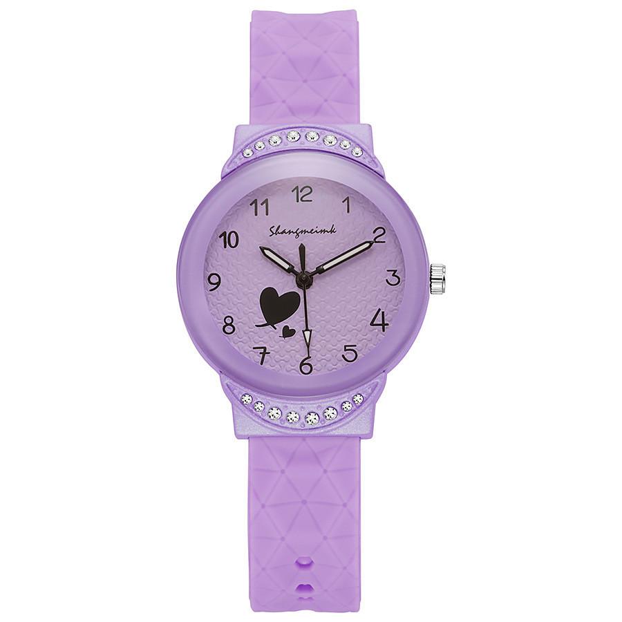 Studentklocka Flickor Kvarts Silikonarmband Med Dekorativ Urtavla För Mellanstadiet Tonåringar