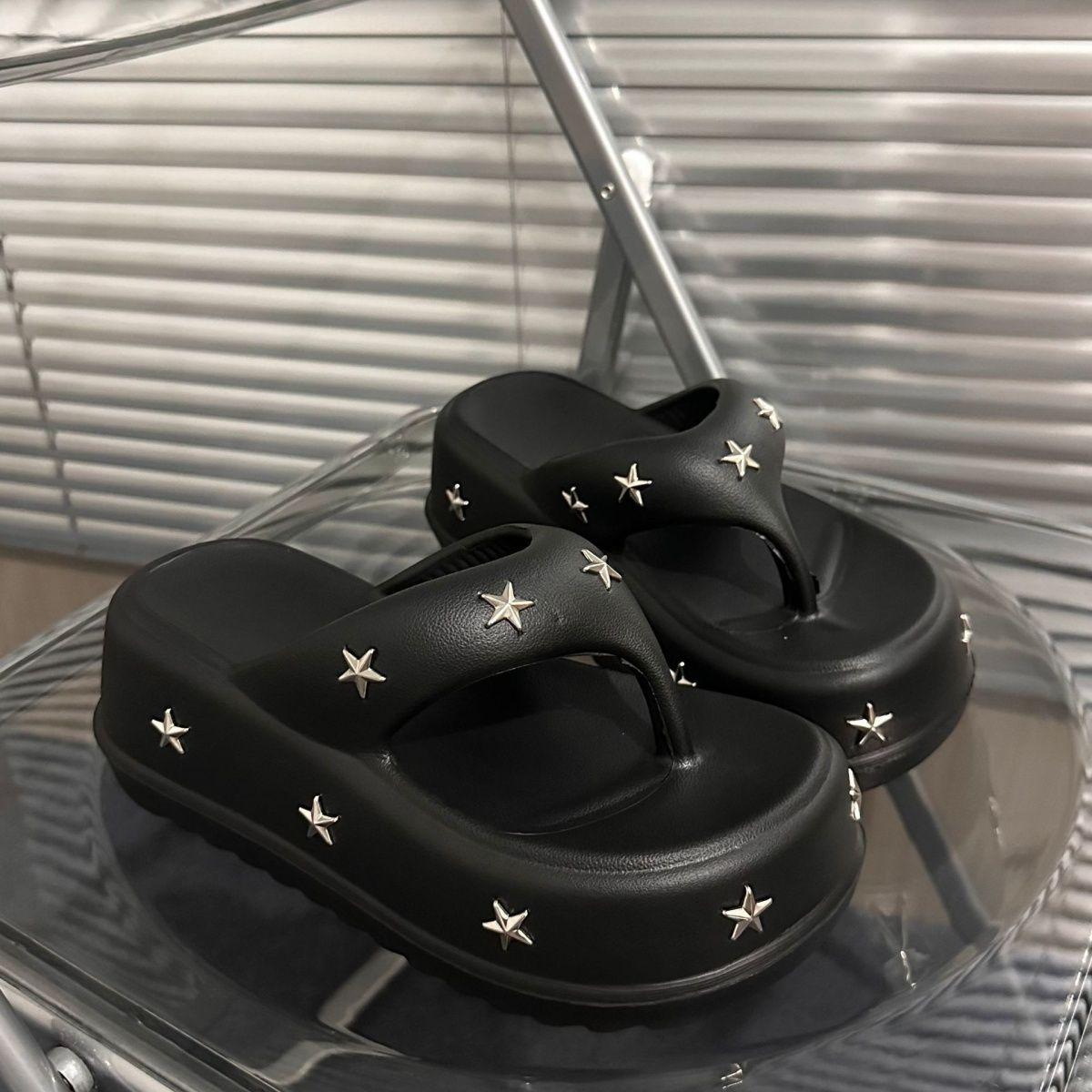 

Толстая подошва, увеличивающая рост, тапочки-стринги, сверхлегкая верхняя одежда, мягкие женские тапочки 40-41 чёрный