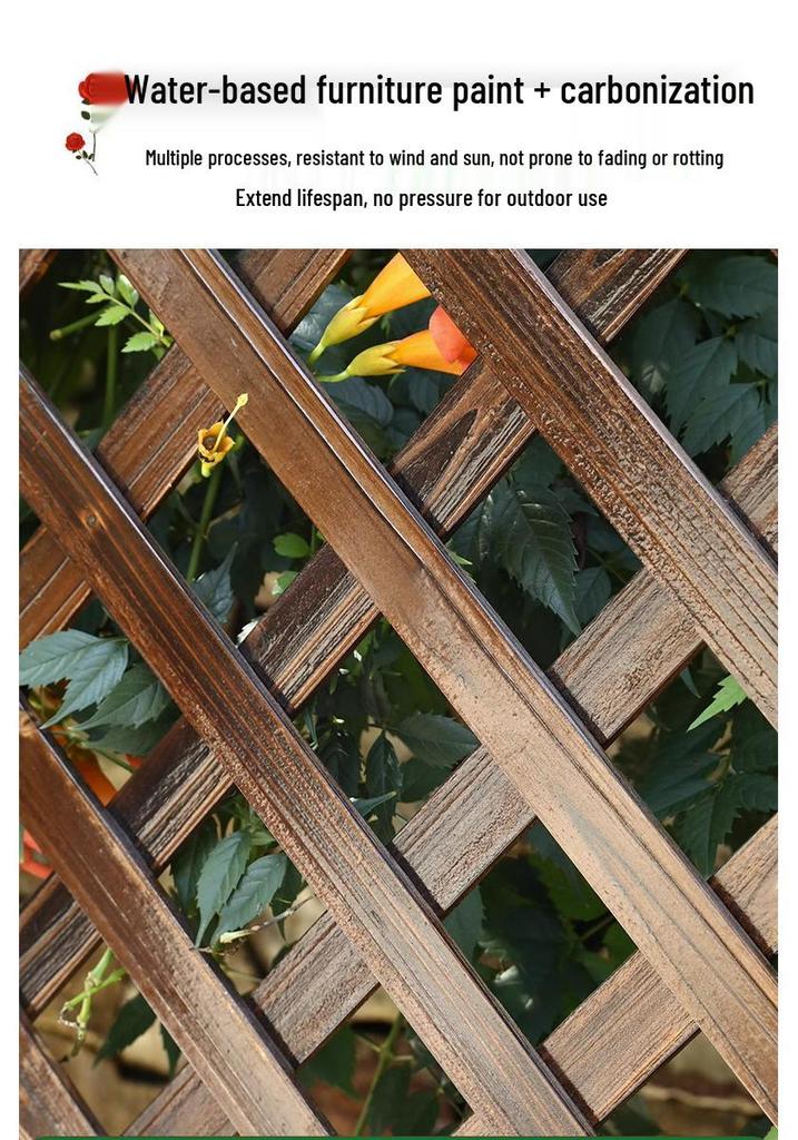Anti-corrosion Wooden Trellis & Planter Box for Balcony Gardens