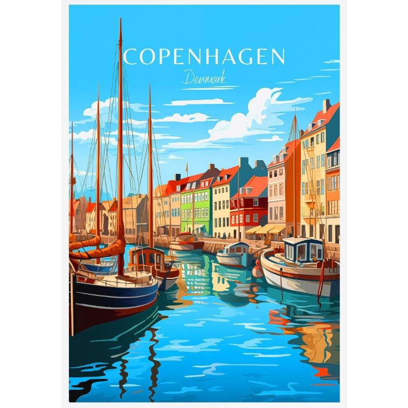 Denmark Portugal Holland Travel Poster Copenhagen Madeira Porto Canvas Painting Wall Art Picture for Living Room Home Decor