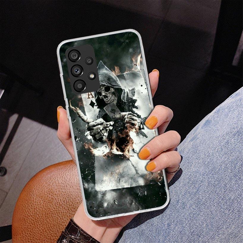 Reaper Skull Skeleton Gun Phone Case For Samsung Galaxy A17 A16 A15 A14 A13 A57 A56 A55 A54 A53 A37 A36 A35 A34 A33 A26 A25 A24