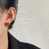 Female Niche Personality Red Maple Leaf Earrings
