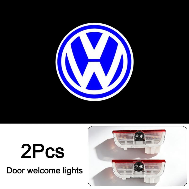 

Led HD Car Door Logo Welcome Light Projector Lamps For VW GTI Polo Golf Passat Tiguan Arteon Touareg CC Taigo Caddy Jetta T-ROC 2Pcs VW Blue