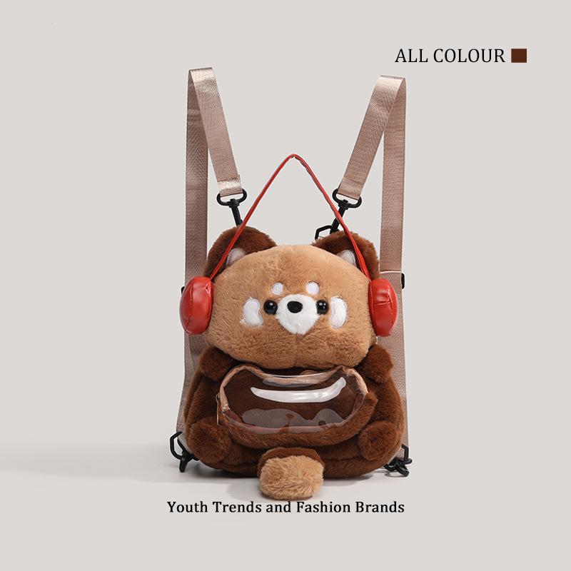 Raccoon doll plush backpack