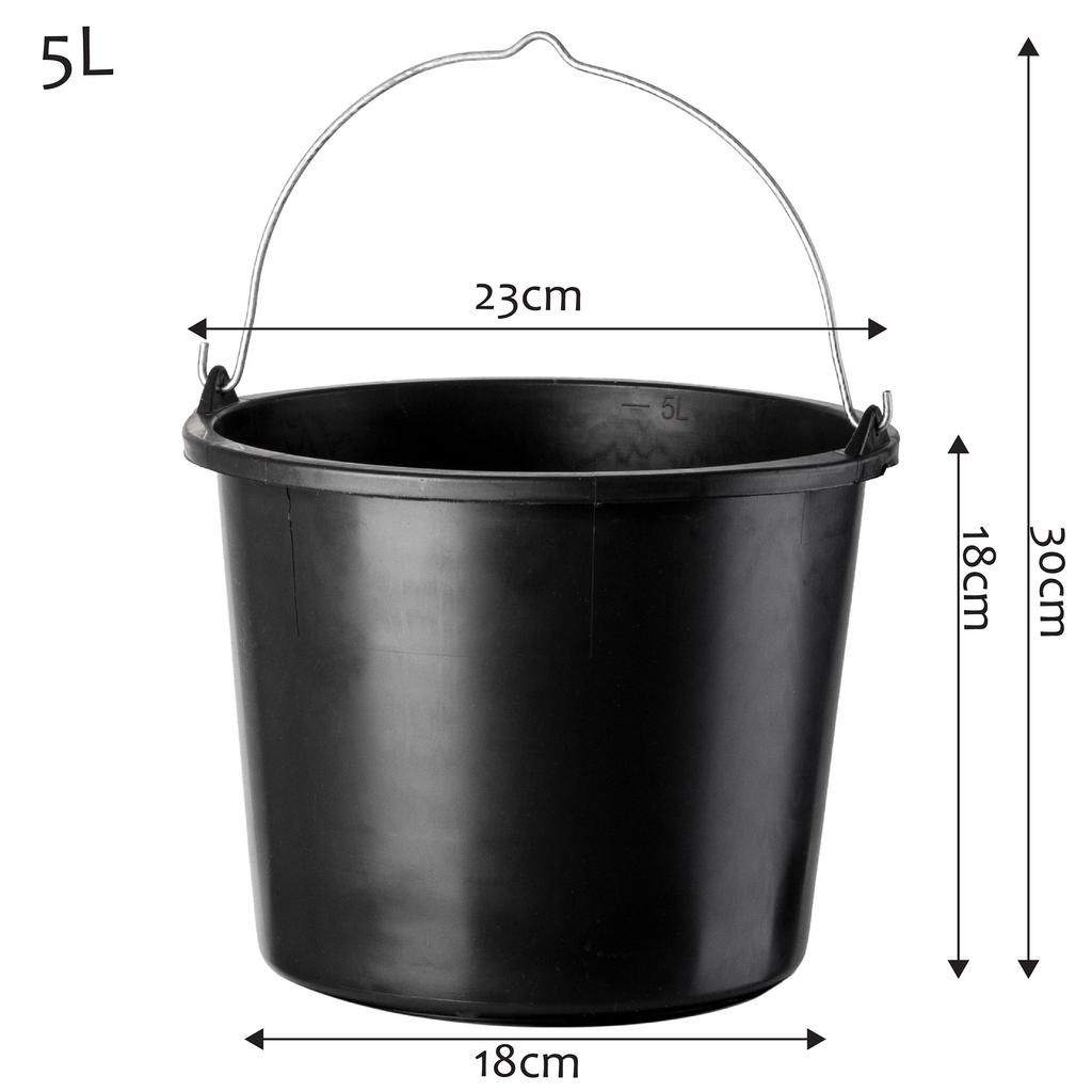 KADAX Wiadro Plastikowe Budowlane Gospodarcze 5L 5szt