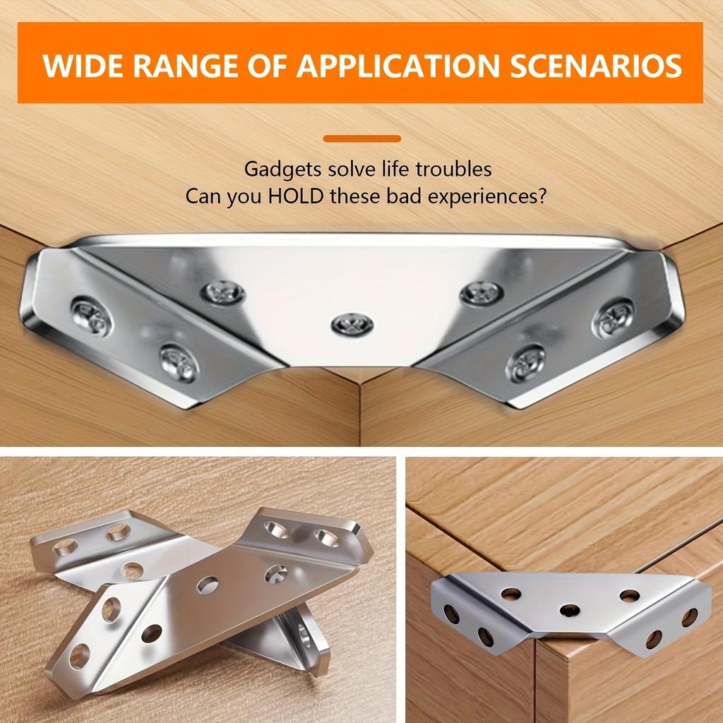 2/20er Set Eckwinkel Edelstahl Möbel Winkel Regalverbinder Schrankstütze Befestigungsrahmen Eckwinkel mit Schraube