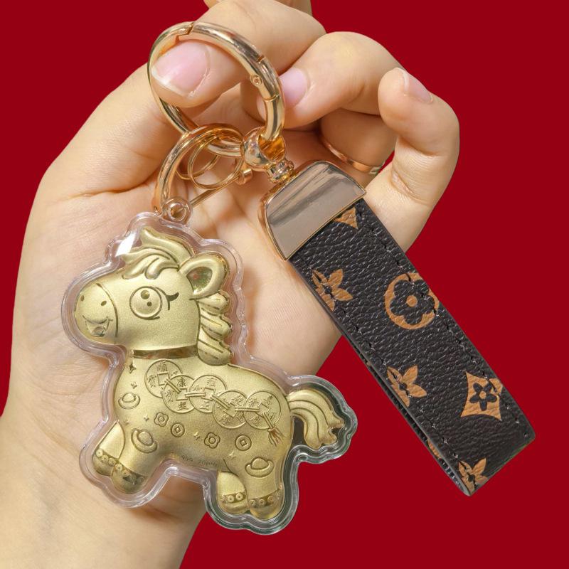 999 Pure Gold Year of the Horse Keychain Bag Charm & Mobile Phone Lanyard - Perfect Birthday Gift