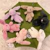 2026 Bag Car Keychain Mobile Phone Pendant Plush Gift Stuffed Animals Cute Cartoon Rabbit Keychain Love Pompom Trinket Toy Girl