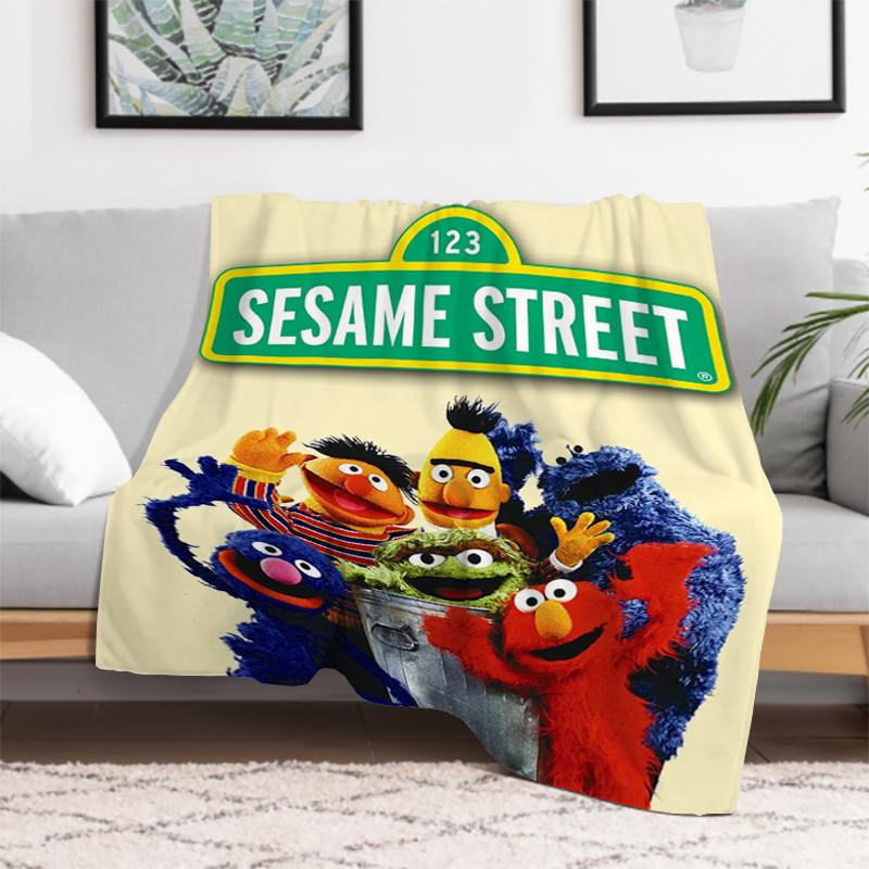 Kid's Blanket Cute Cartoon S-Sesame S-Street Fluffy Soft Blankets for Decorative Sofa Furry Winter Warm Throw & Throws Bed Anime