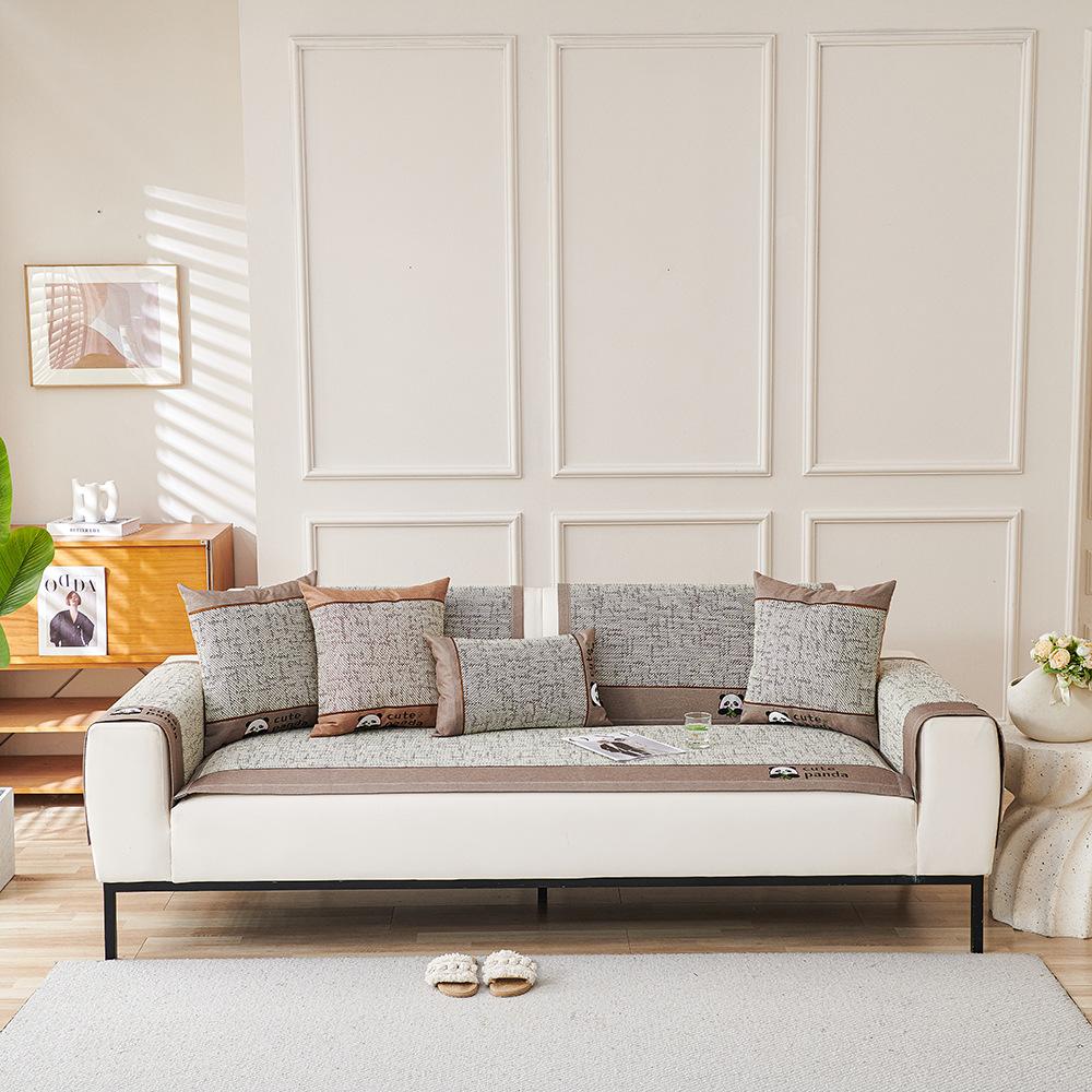 Rattan Mat Panda Ice Silk Sofa Cushion Summer Sofa Mat Mat  New Summer Sofa Cushion Non-Slip Cover