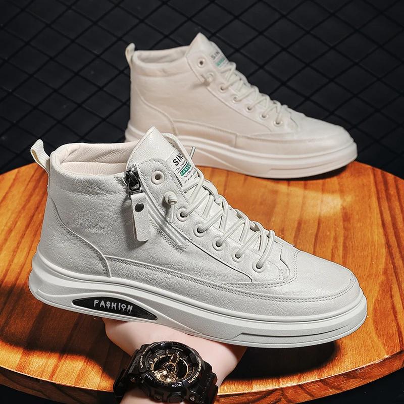 Mode Herren Lederschuhe Trends Herrenschuhe Neu Herren Stiefel Stiefeletten Flats High Top Stiefel Outdoor Herren Sneaker Herren Slipper