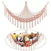Bohemian Woven Toy Storage Triangle Net for Bedroom Corners