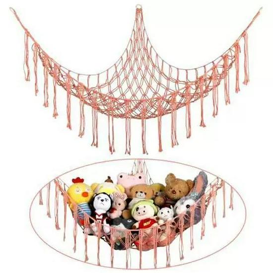 Bohemian Woven Toy Storage Triangle Net for Bedroom Corners