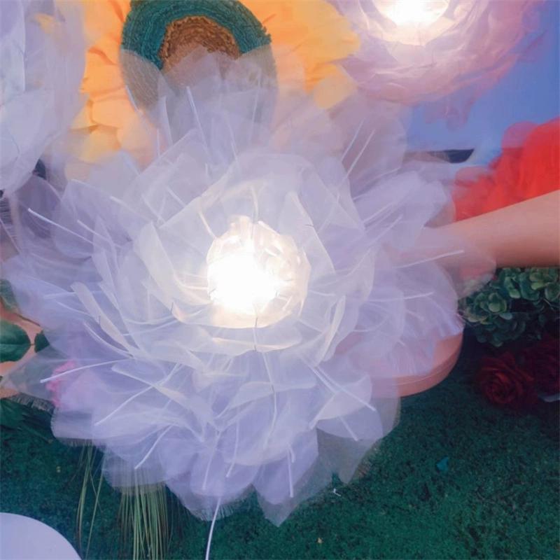 Peony Flower Atmosphere Flower Lamp Decorative Flower Creative Silk Eugen Floor Lamp Living Room Finished Product Pure Handmade