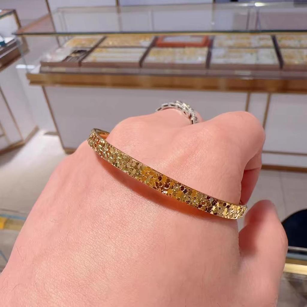 Golden Adjustable Sparkling Bangle Women's Jewelry