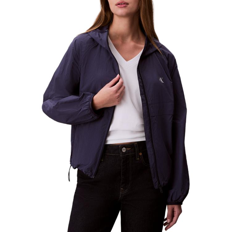 

Calvin Klein Hooded Zipper Short Loose Long Sleeve Jacket Women jackets 47F508G-9EI XS
