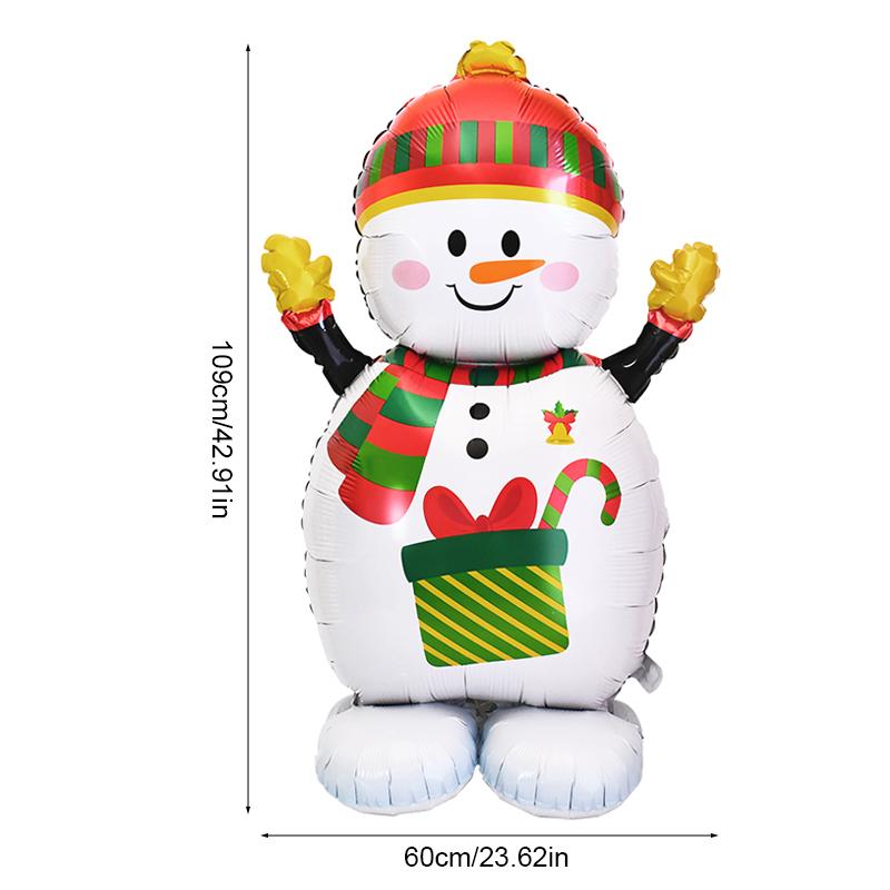 Large Standing Santa Claus Snowman Balloons Christmas Foil Balloon Decoration for Home 2025 New Year Party Supplies Kids Gift