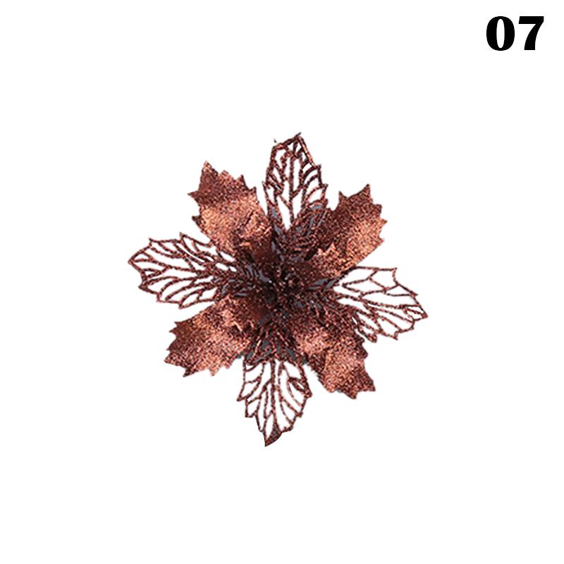 1PC Decor Tree DIY Christmas Flowers Glitter Hollow Romantic Artificial Flower Christmas Decoration