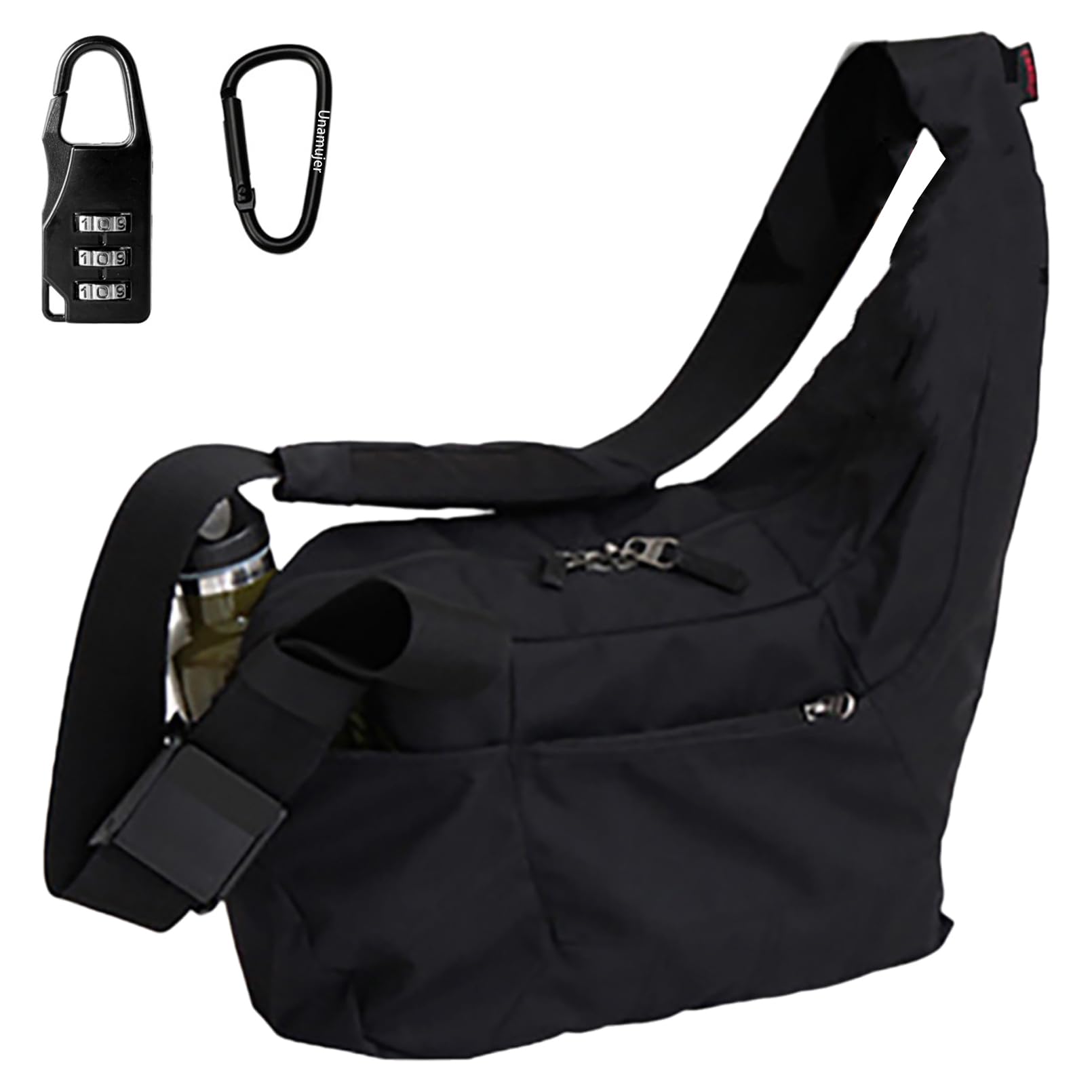 Sac à Bandoulière pour Appareil Photo DSLR Unamujer Réglable Plus Coque avec Design Noir Bleu Imperméable Grand Convient pour Convient pour Extérieur noir