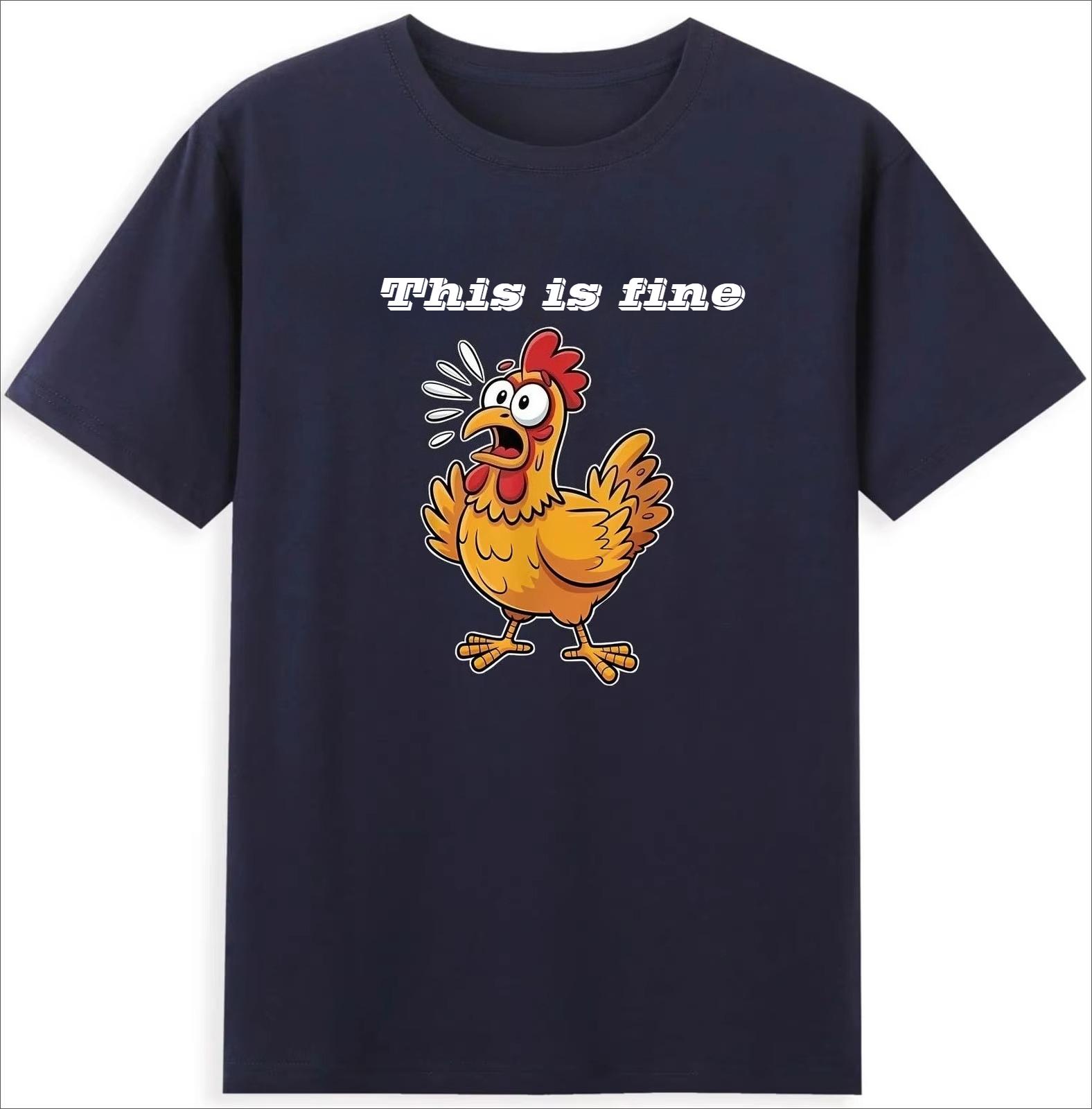 Chicken Funny Chicken Graphic Meme Quote Retro Men s T-shirt Comfortable and Breathable Fashion Men s Clothing S