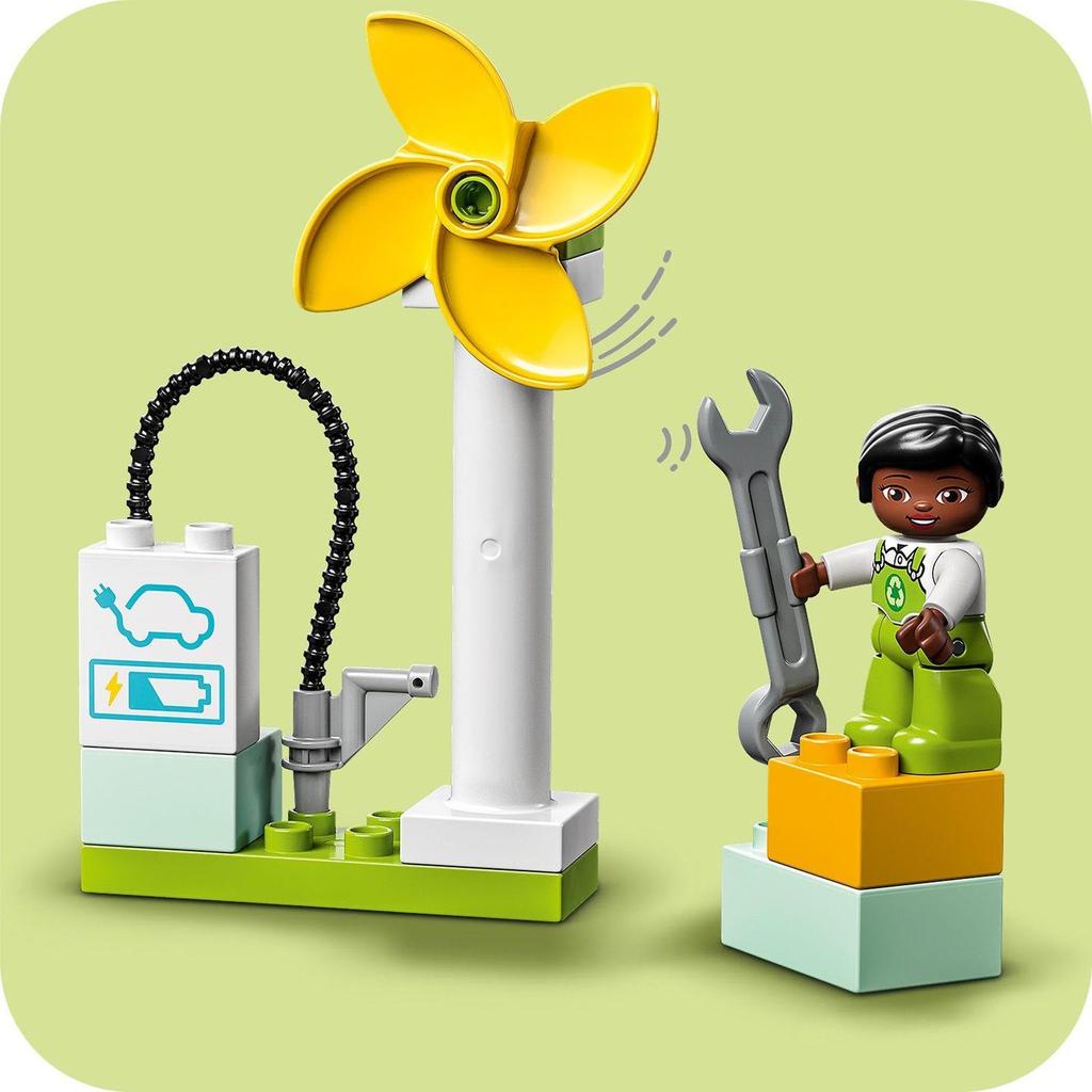 LEGO Duplo Duplo Town Wind Turbine and Electric Vehicle 10985 Toy Blocks Present Infant Baby Car Car Town Building Boys Girls 2 Years Old and Up