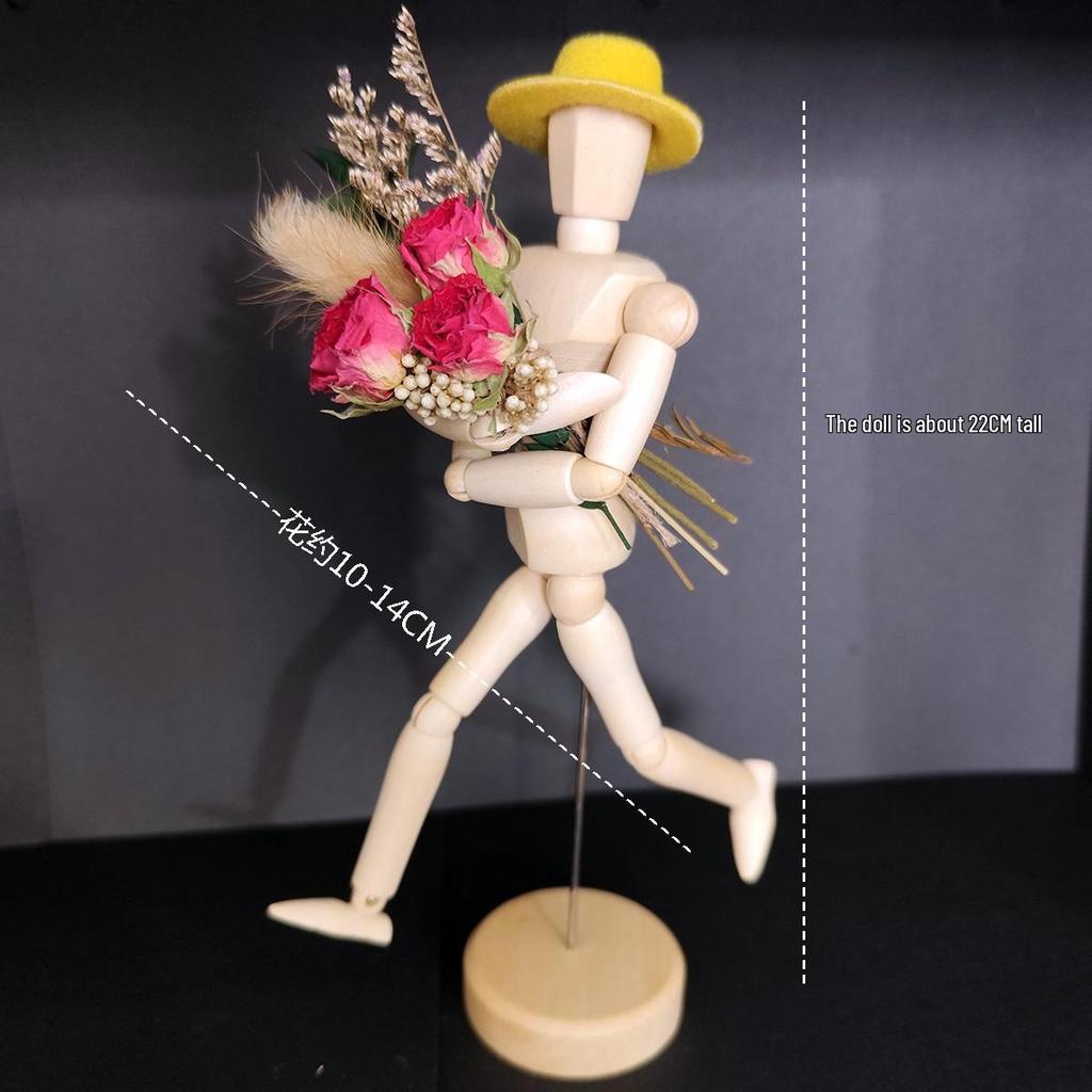 Jointed Wooden Puppet Doll: Handcrafted Human Body Ornament & Decompression Gadget.