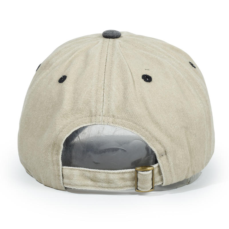 Vintage Embroidered Wide-Brim Baseball Cap Color-Blocked Sun Protection For Men And Women Spring Autumn Versatile Outdoor Hat
