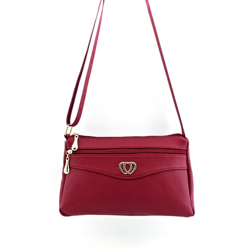 Spring new multi-layer zipper single shoulder women's small bag trend oblique span lychee pattern bag large capacity