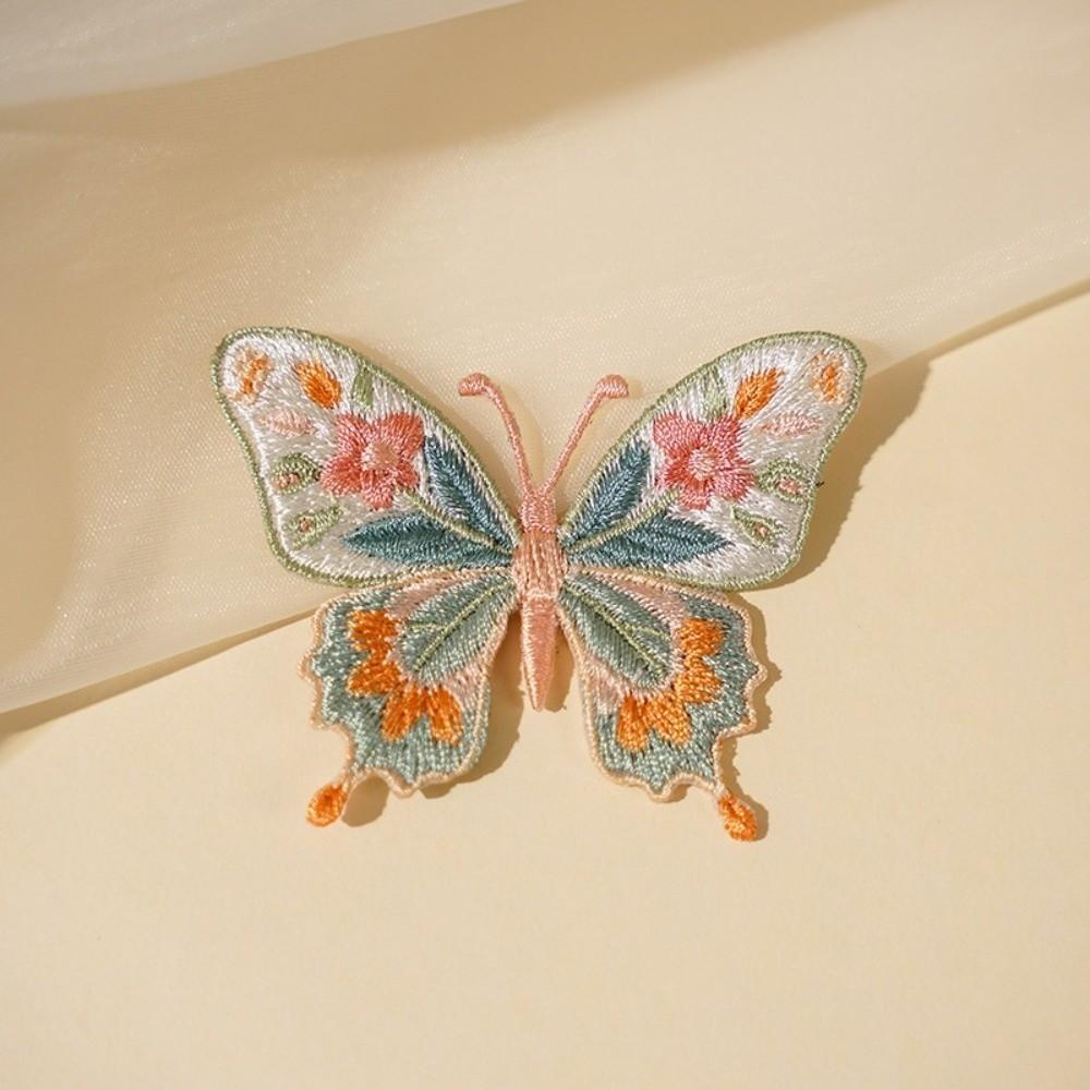 2pcs Heat Transfer Flower Patches Embroidery Design Butterfly Patches For Clothing Accessories
