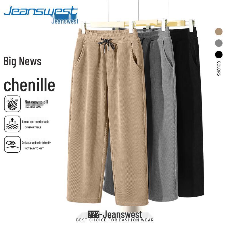 

Jeanswest Men s Chenille Heavyweight Drape Straight-Leg Casual Pants L