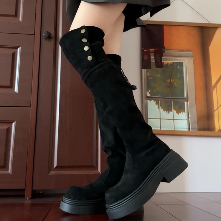 Thick leg boots boots 2025 new thick-soled fat mm enlarged tube circumference high tube over knee boots winter velvet large size