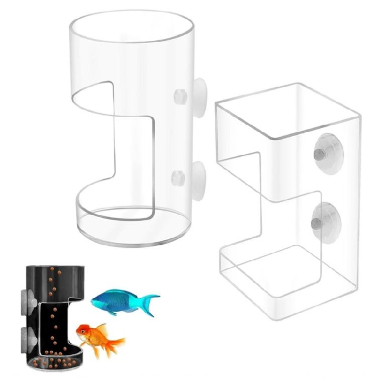 Plastic Fish Food Feeders Aquariums Feeders With Strong Suction Cups for Home And Office Aquariums